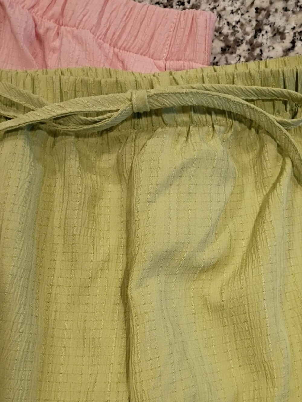 Women’s Lightweight Drawstring Skirt - Pastel Pink & Pale Green Size XL  2 F/ 1 - Picture 2 of 5